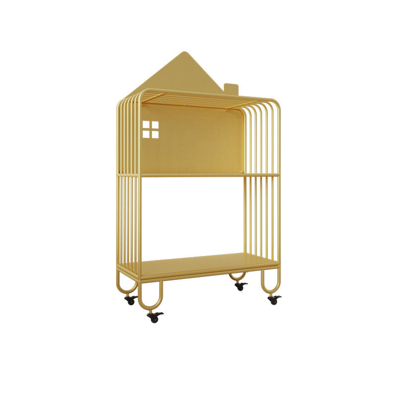 Modern Metal Bookshelf Standard Open Shelf Bookcase in Burnish