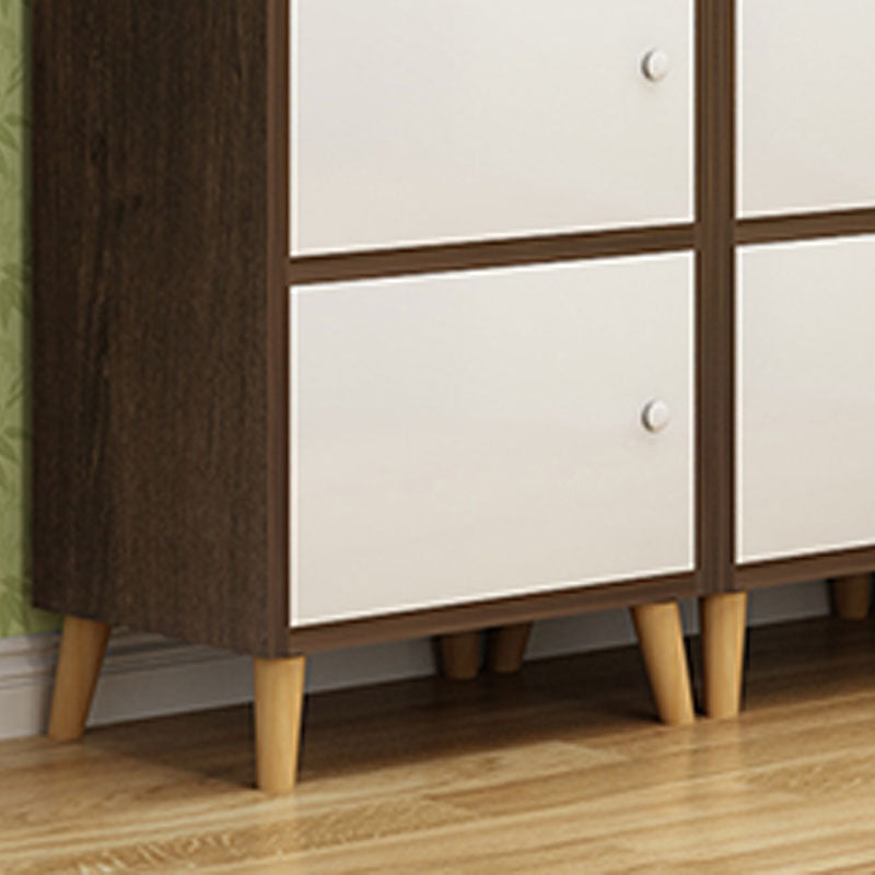 9.4" W Modern Wooden Bookshelf Closed Back Shelf Bookcase with Doors