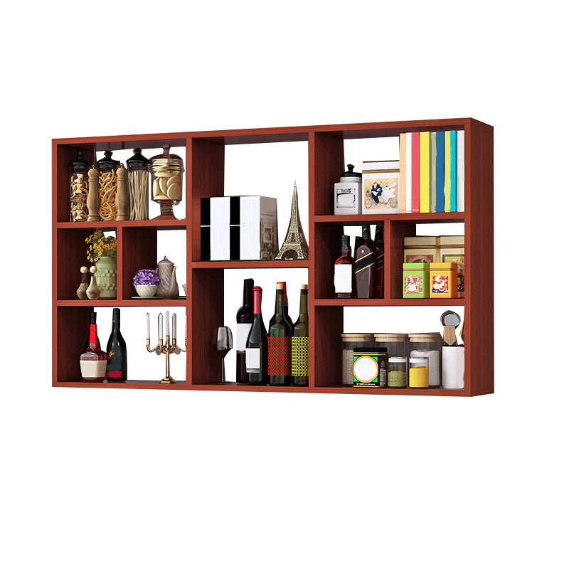 Contemporary Wooden Shelf Bookcase Wall Mounted Floating Bookcase