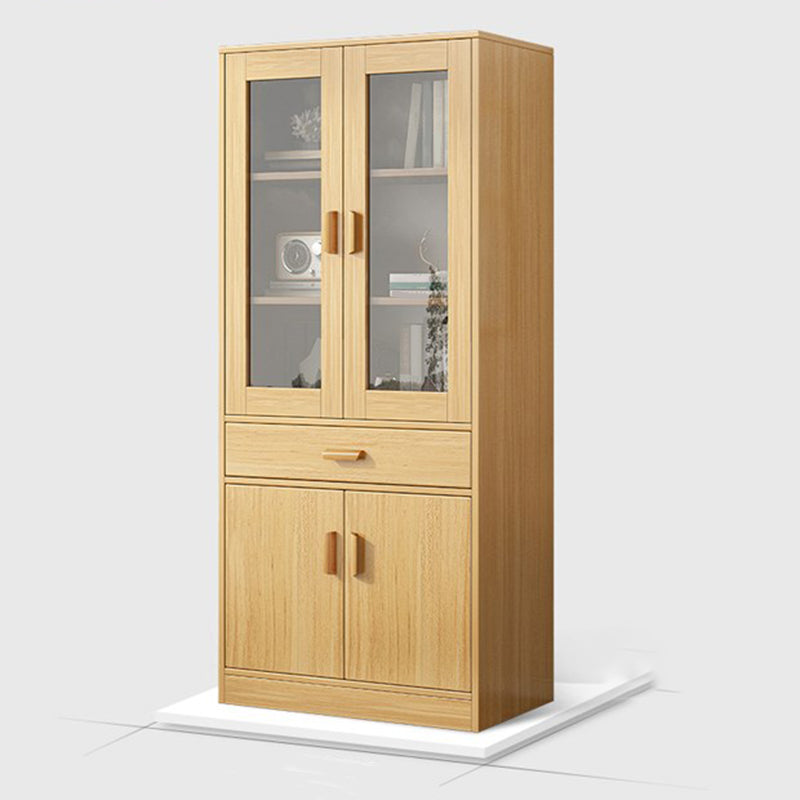Contemporary Wooden Shelf Bookcase with Doors Standard Bookshelf