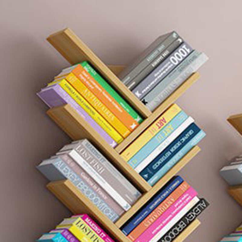 Modern Engineered Wood Bookshelf Geometric Open Shelf Bookcase