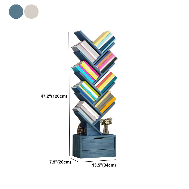 Modern Engineered Wood Bookshelf Geometric Open Shelf Bookcase