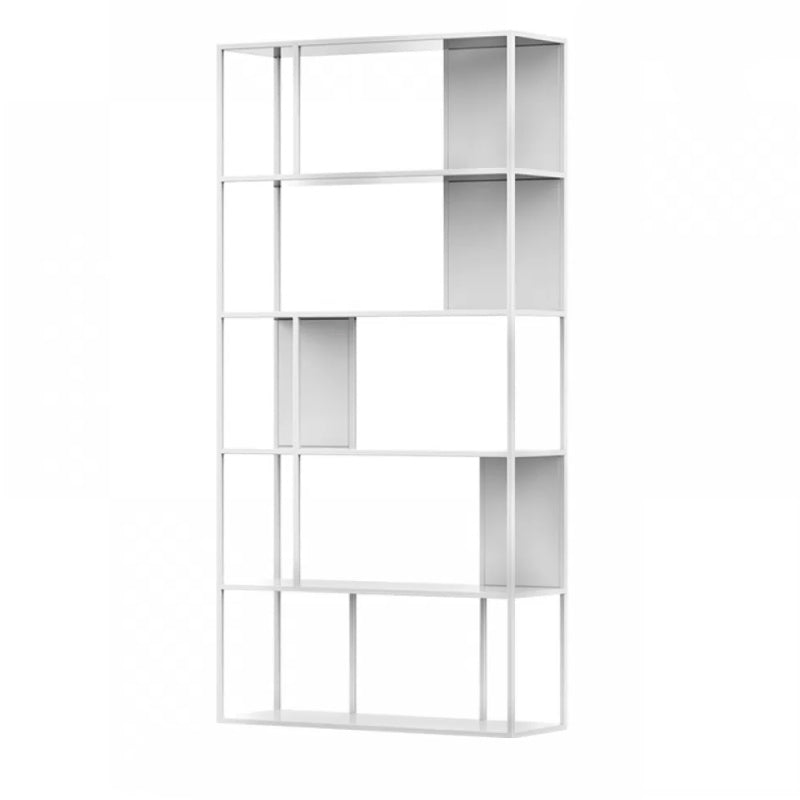 5-Shelf Modern Metal Bookshelf Etagere Open Shelf Bookcase in Burnish