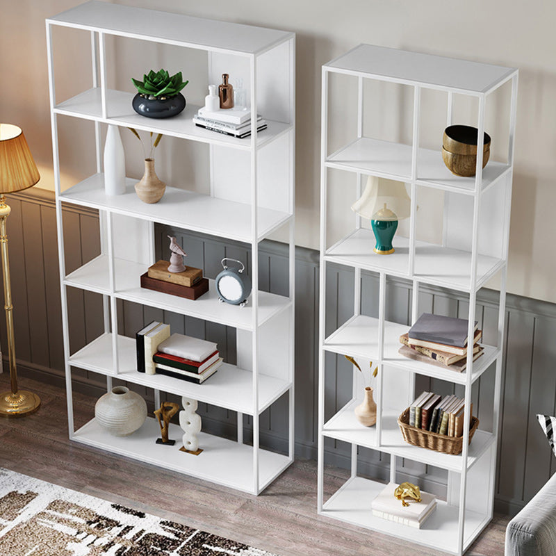 5-Shelf Modern Metal Bookshelf Etagere Open Shelf Bookcase in Burnish
