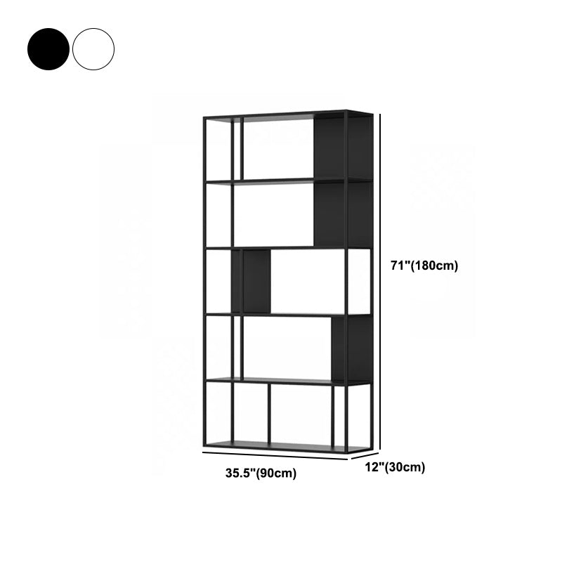 5-Shelf Modern Metal Bookshelf Etagere Open Shelf Bookcase in Burnish