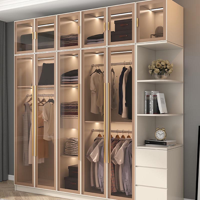 Contemporary Style Wardrobe White Colour Wood Wardrobe Closet for Home