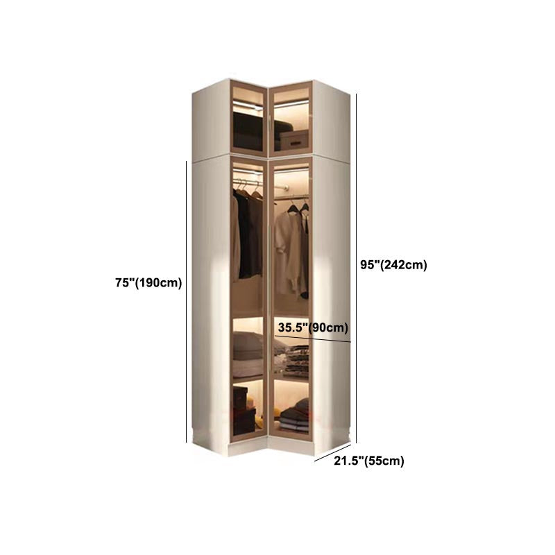 Contemporary Style Wardrobe White Colour Wood Wardrobe Closet for Home