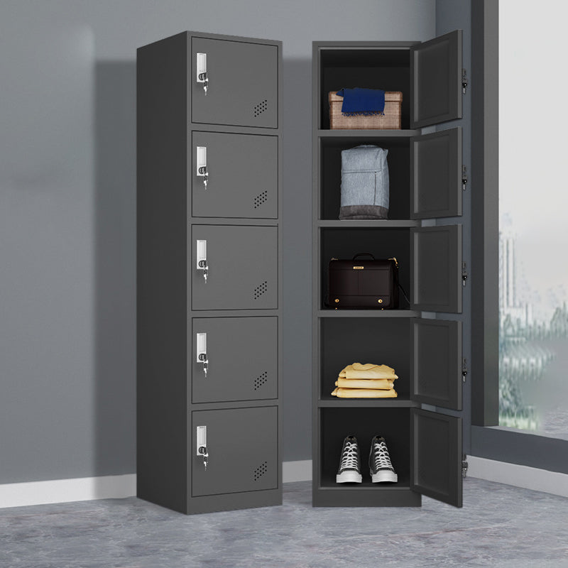 Hinged Wardrobe Armoire Contemporary Metal Storage Cabinet for Home