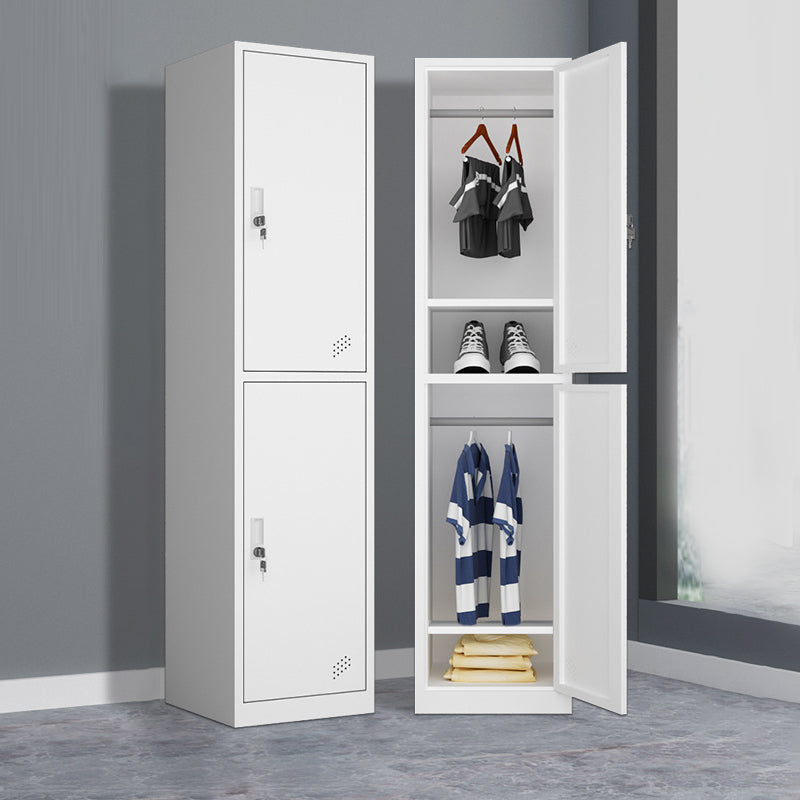 Hinged Wardrobe Armoire Contemporary Metal Storage Cabinet for Home