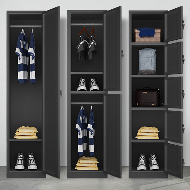 Hinged Wardrobe Armoire Contemporary Metal Storage Cabinet for Home