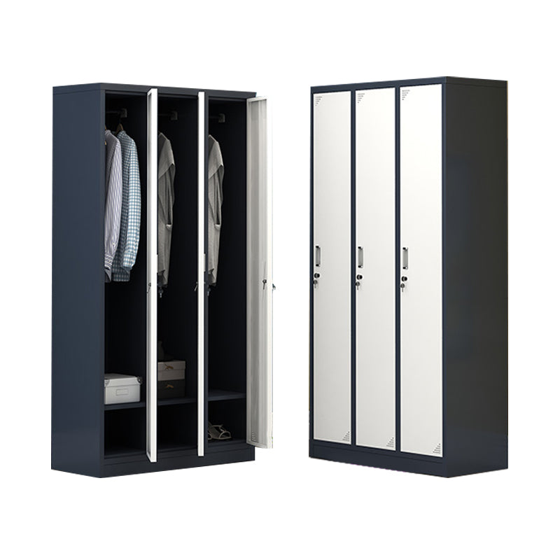 Contemporary Wardrobe Metal Freestanding Wardrobe Closet with Locks