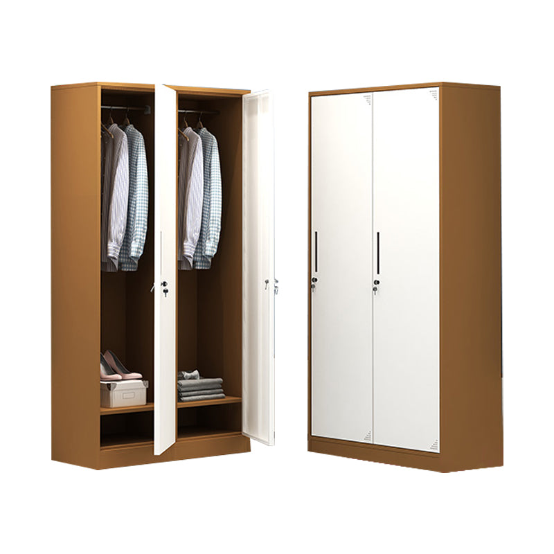 Contemporary Wardrobe Metal Freestanding Wardrobe Closet with Locks