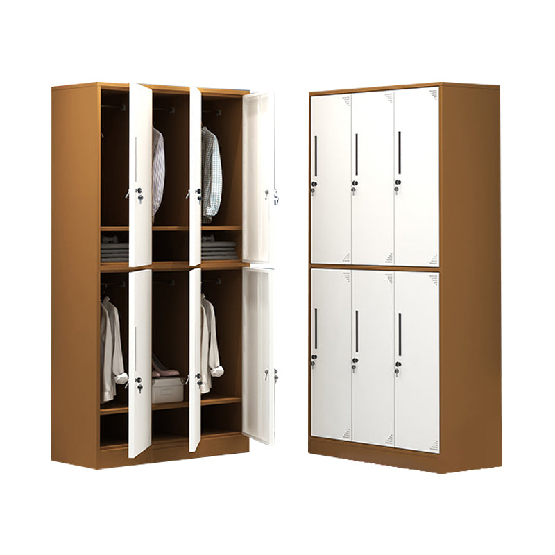 Contemporary Wardrobe Metal Freestanding Wardrobe Closet with Locks