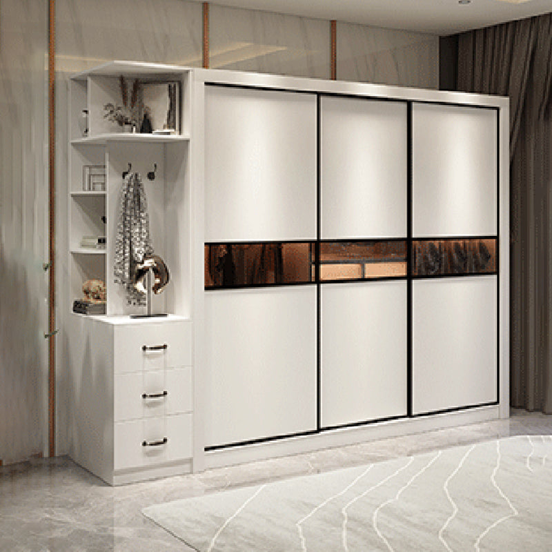 Contemporary Wardrobe Armoire Wooden Wardrobe Cabinet with Shelves