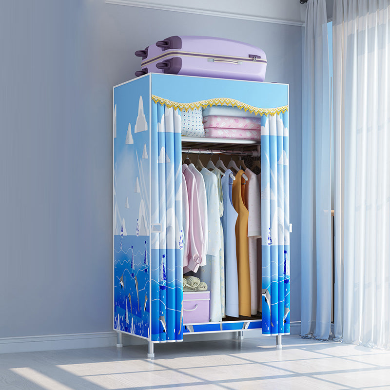 Contemporary Style Wardrobe Metal Wardrobe Closet with 1-Door