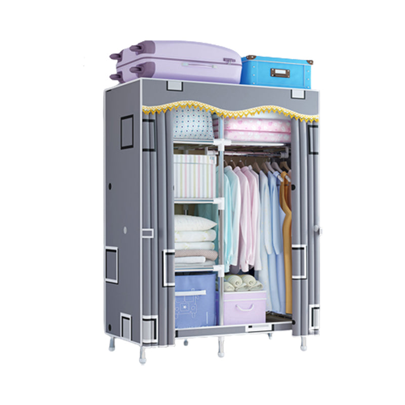 Contemporary Style Wardrobe Metal Wardrobe Closet with 1-Door