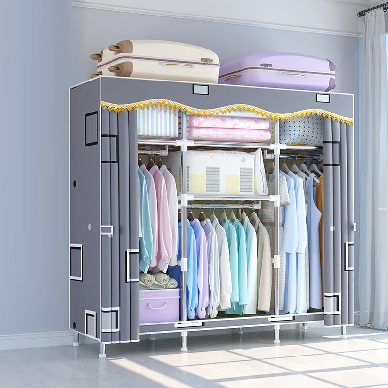 Contemporary Style Wardrobe Metal Wardrobe Closet with 1-Door