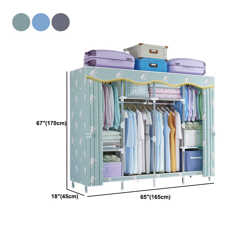 Contemporary Style Wardrobe Metal Wardrobe Closet with 1-Door