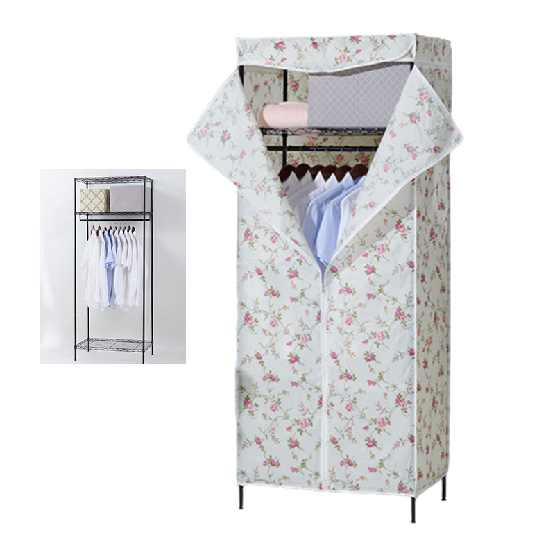 Contemporary Style Wardrobe Metal Adjustable Shelves Wardrobe Closet