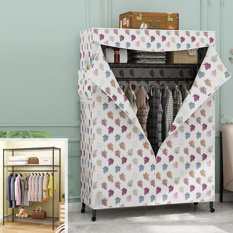 Contemporary Style Wardrobe Metal Adjustable Shelves Wardrobe Closet