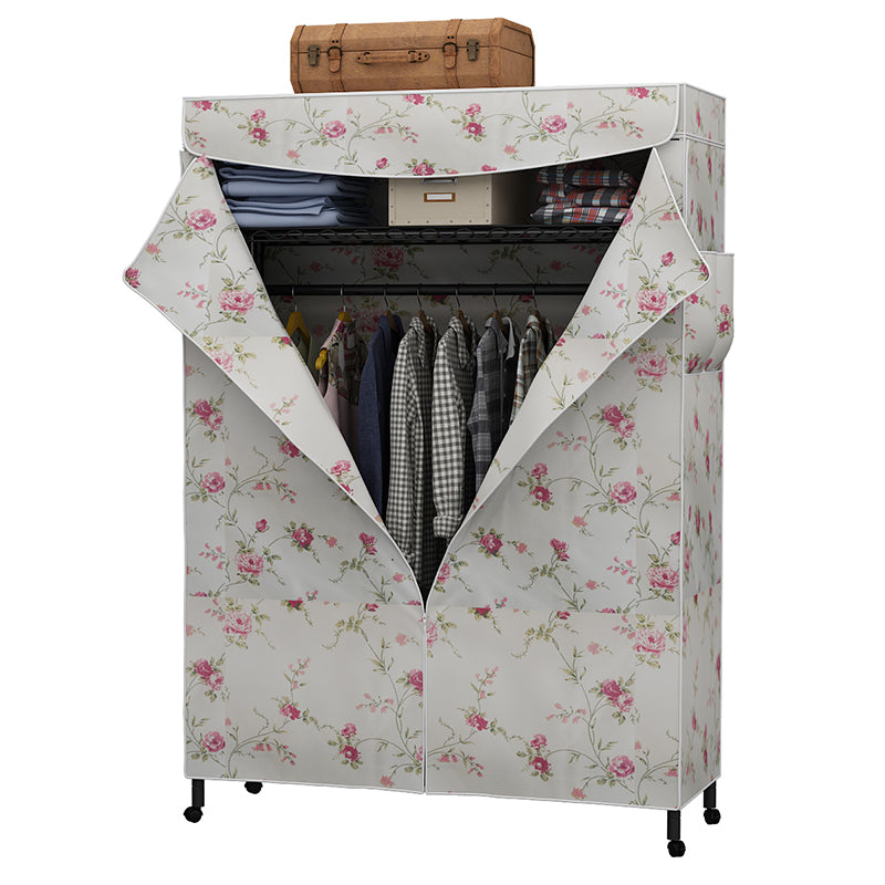 Contemporary Style Wardrobe Metal Adjustable Shelves Wardrobe Closet