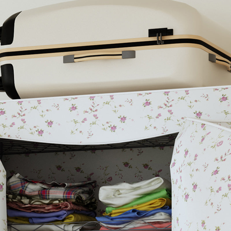 Contemporary Style Wardrobe Metal Adjustable Shelves Wardrobe Closet