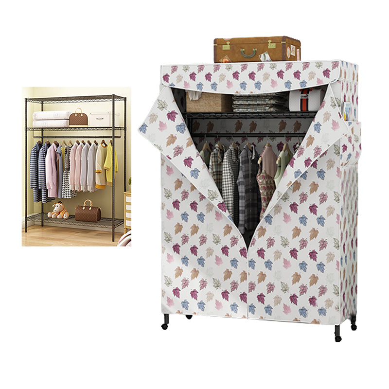 Contemporary Style Wardrobe Metal Adjustable Shelves Wardrobe Closet