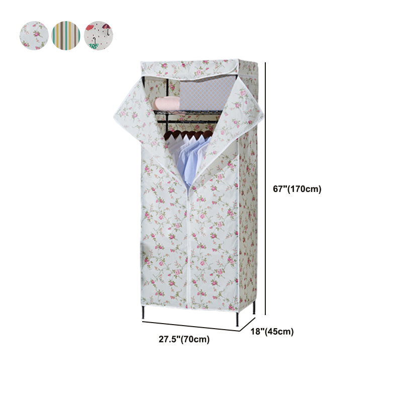 Contemporary Style Wardrobe Metal Adjustable Shelves Wardrobe Closet