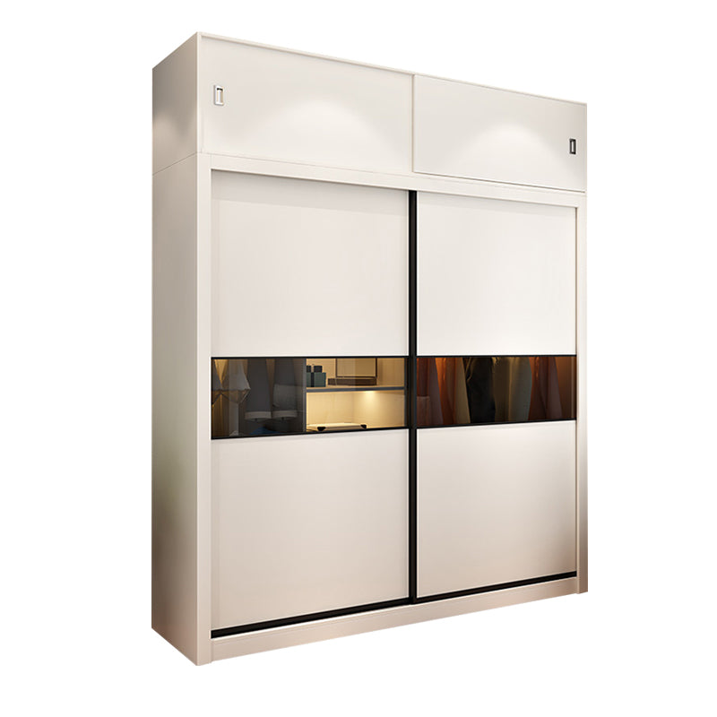White Engineered Wood Wardrobe Cabinet Contemporary Wardrobe Closet