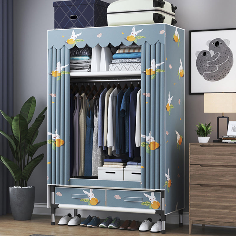 Contemporary Style Wardrobe Metal 1-Door Wardrobe Closet for Home