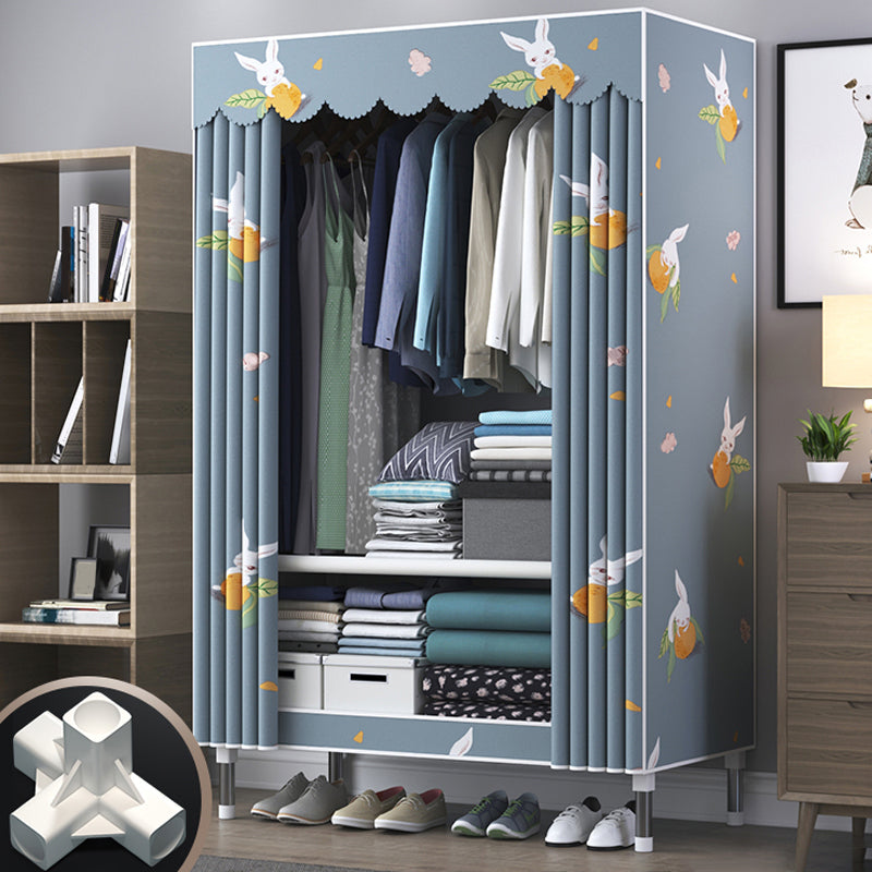 Contemporary Style Wardrobe Metal 1-Door Wardrobe Closet for Home