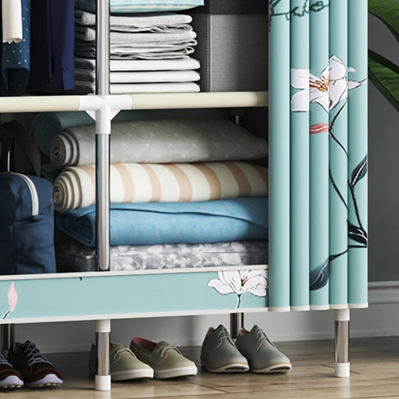 Contemporary Style Wardrobe Metal 1-Door Wardrobe Closet for Home