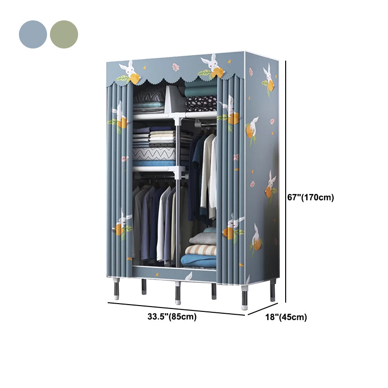 Contemporary Style Wardrobe Metal 1-Door Wardrobe Closet for Home