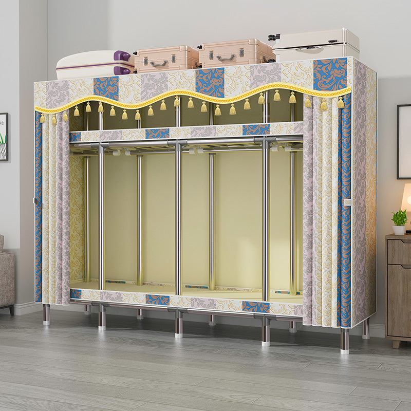 Contemporary Style Wardrobe Metal 1 Door Wardrobe Closet With Shelves