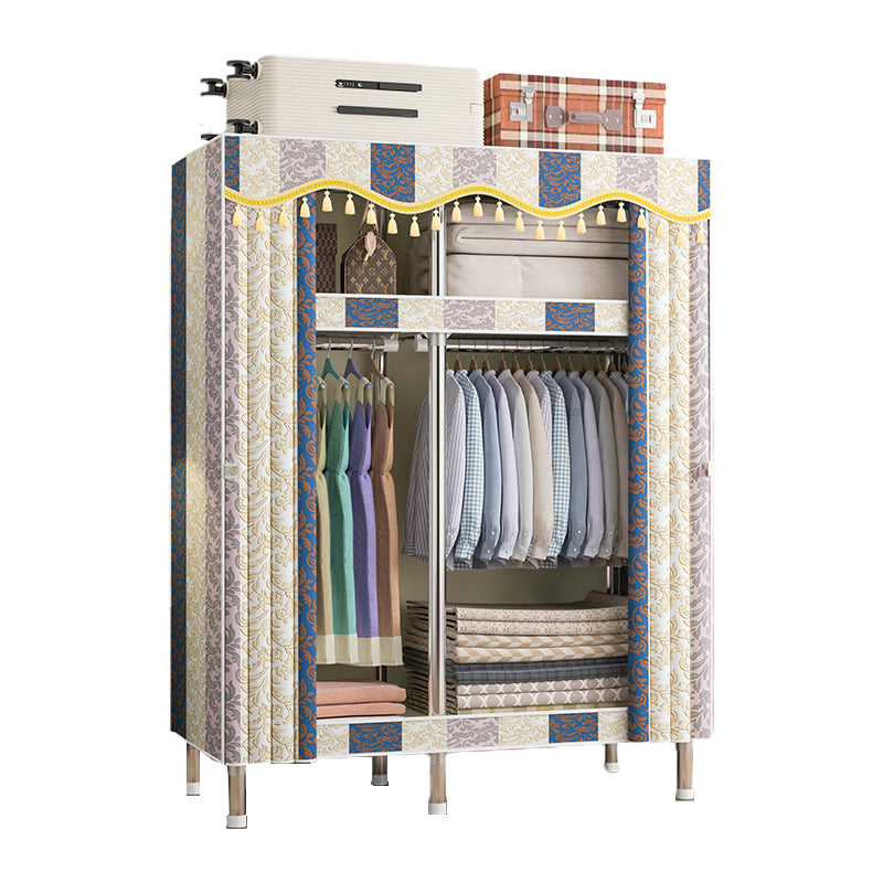 Contemporary Style Wardrobe Metal 1 Door Wardrobe Closet With Shelves