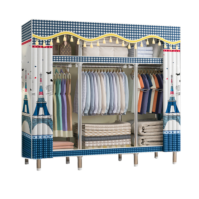 Contemporary Style Wardrobe Metal 1 Door Wardrobe Closet With Shelves