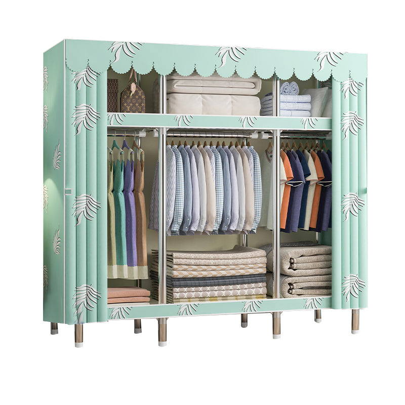 Contemporary Style Wardrobe Metal 1 Door Wardrobe Closet With Shelves