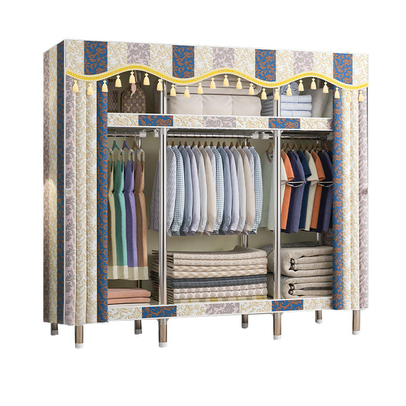 Contemporary Style Wardrobe Metal 1 Door Wardrobe Closet With Shelves