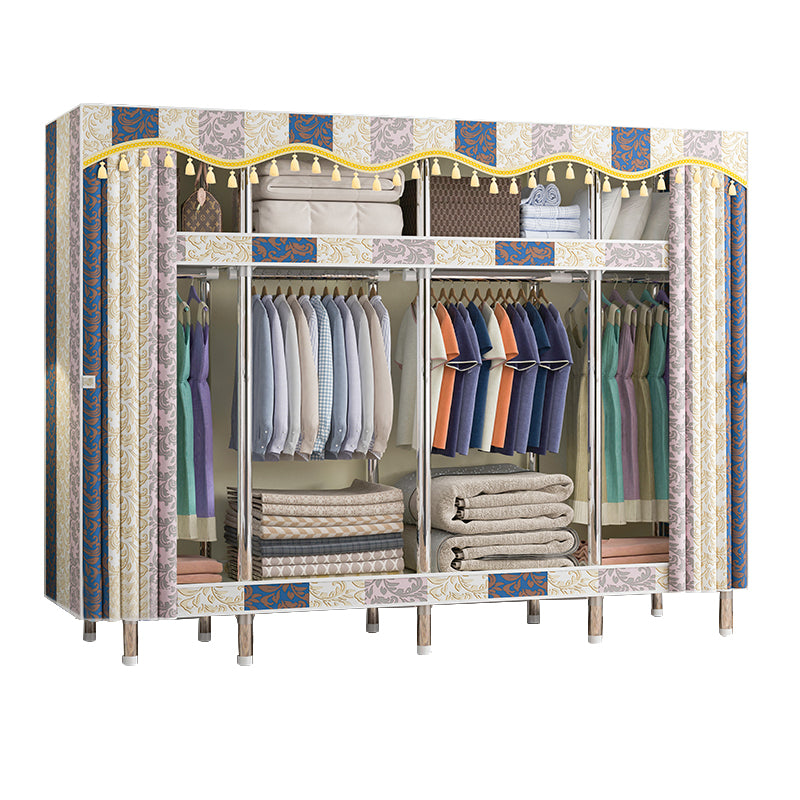 Contemporary Style Wardrobe Metal 1 Door Wardrobe Closet With Shelves