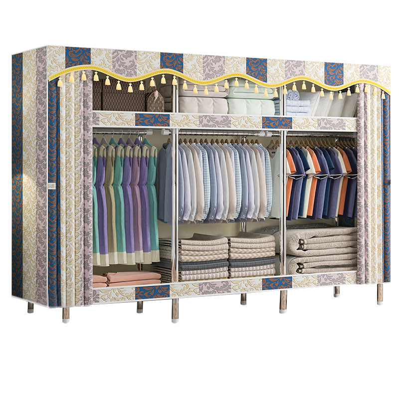 Contemporary Style Wardrobe Metal 1 Door Wardrobe Closet With Shelves