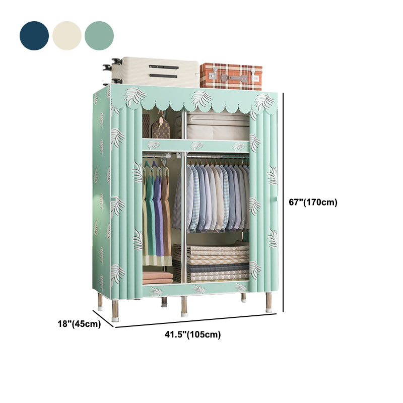 Contemporary Style Wardrobe Metal 1 Door Wardrobe Closet With Shelves