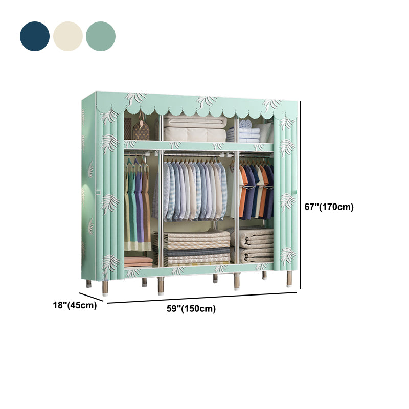 Contemporary Style Wardrobe Metal 1 Door Wardrobe Closet With Shelves