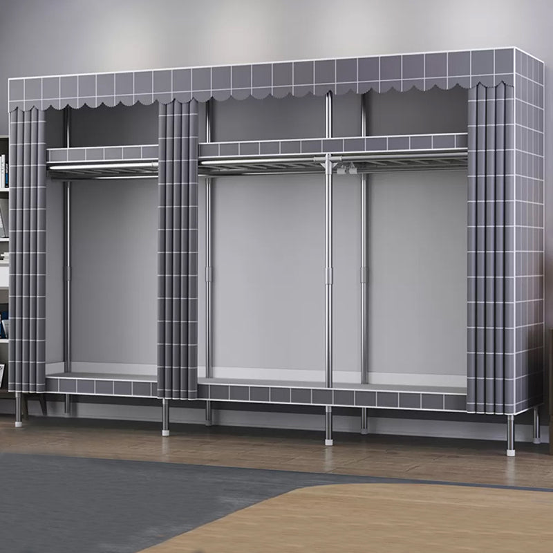 Modern Style Wardrobe Metal Wardrobe Closet with Garment Rod