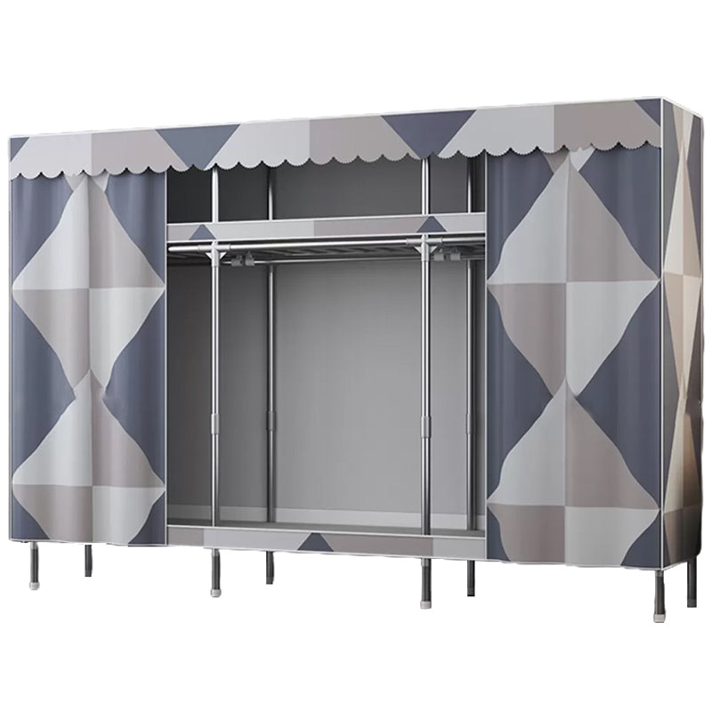 Modern Style Wardrobe Metal Wardrobe Closet with Garment Rod