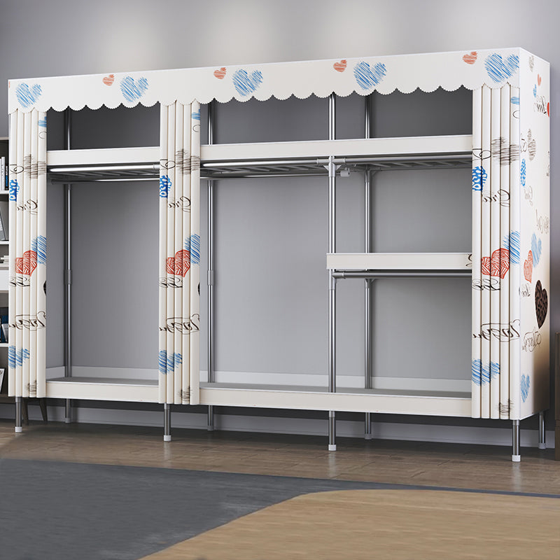 Modern Style Wardrobe Metal Wardrobe Closet with Garment Rod