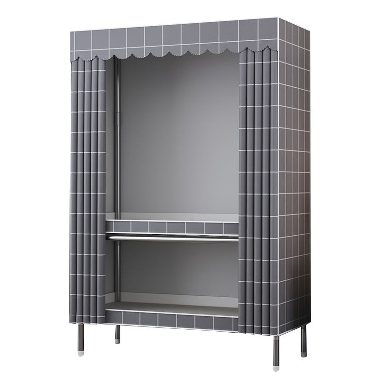 Modern Style Wardrobe Metal Wardrobe Closet with Garment Rod