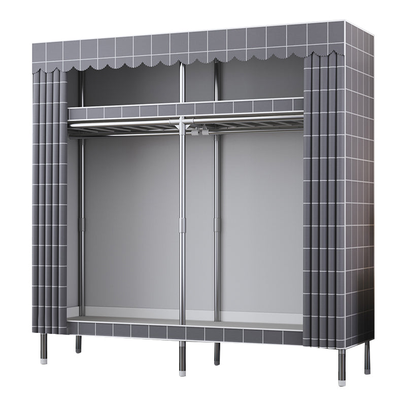 Modern Style Wardrobe Metal Wardrobe Closet with Garment Rod