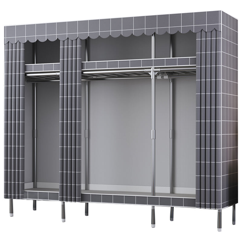 Modern Style Wardrobe Metal Wardrobe Closet with Garment Rod