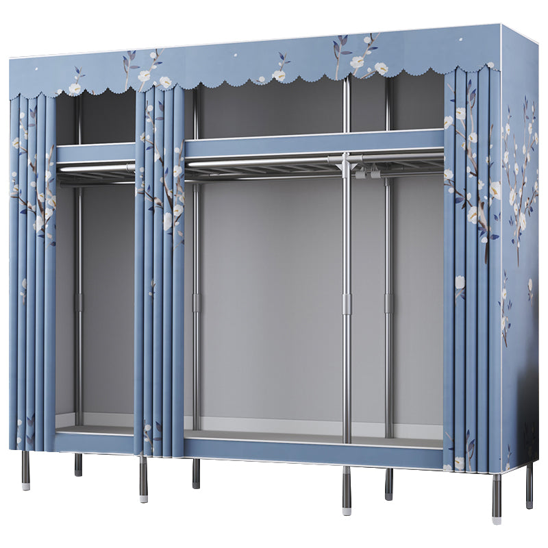 Modern Style Wardrobe Metal Wardrobe Closet with Garment Rod