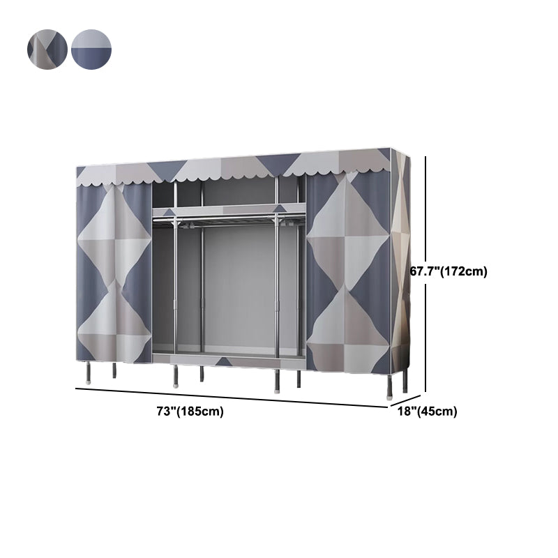 Modern Style Wardrobe Metal Wardrobe Closet with Garment Rod